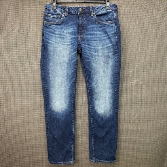 Buffalo David Bitton Mens W32 L30 Blue Slim/Ash Denim Jeans Distressed Style - Picture 1 of 12